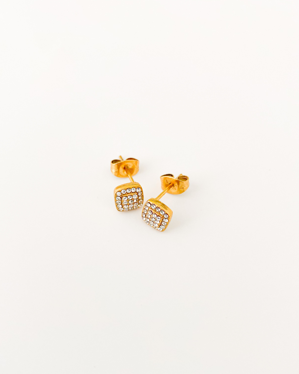 Bague Femme Carrée Fleur - Sertie De Diamants CZ (cristaux) - Plaqué Or 18K Laminé - Taille 56 - Neuf Avec étiquettes