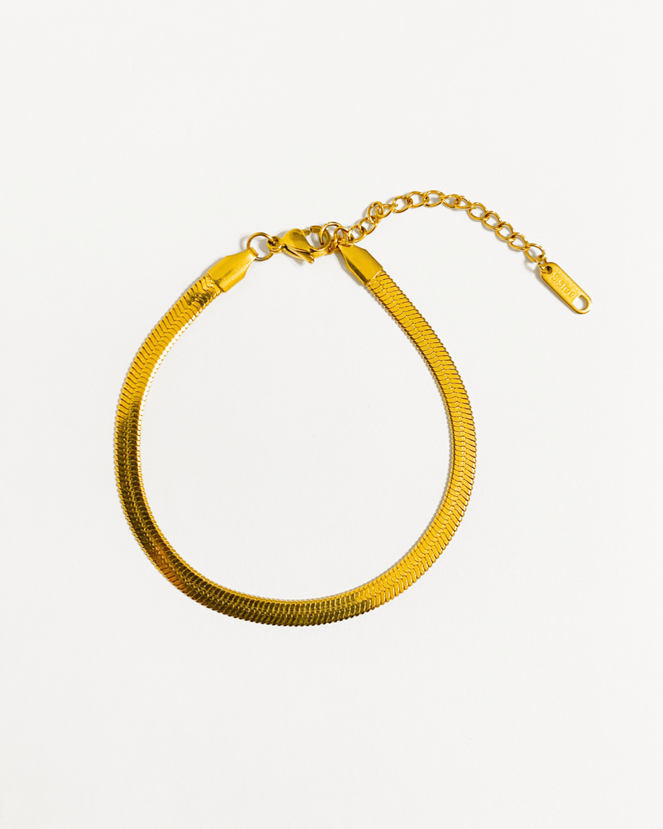 Bracelet serpentin plaqué or – Manoribel
