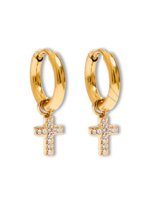 Mini Créole Energy - Anneaux en croix cristal