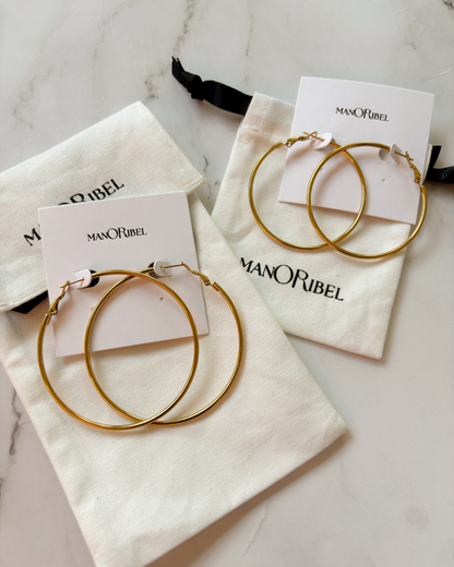 Cerceaux larges plaqués or