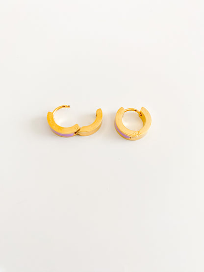 Kamaria - cerceaux colorés plaqués or