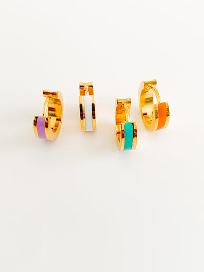Kamaria - cerceaux colorés plaqués or