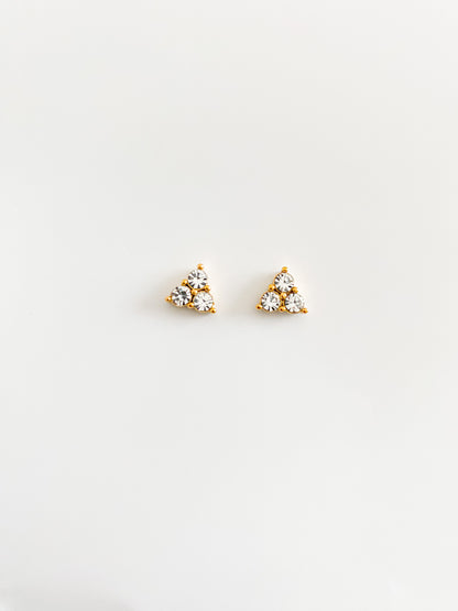 Asha - boucle trio de diamant plaquée or 18 carats