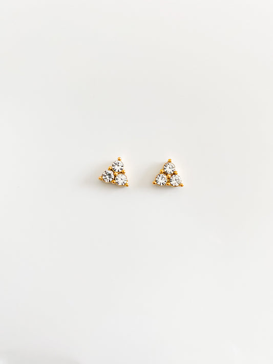 Asha - boucle trio de diamant plaquée or 18 carats