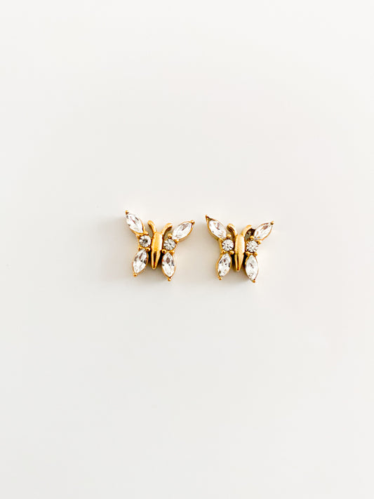 Farasha - boucle papillon plaquée or 18 carats