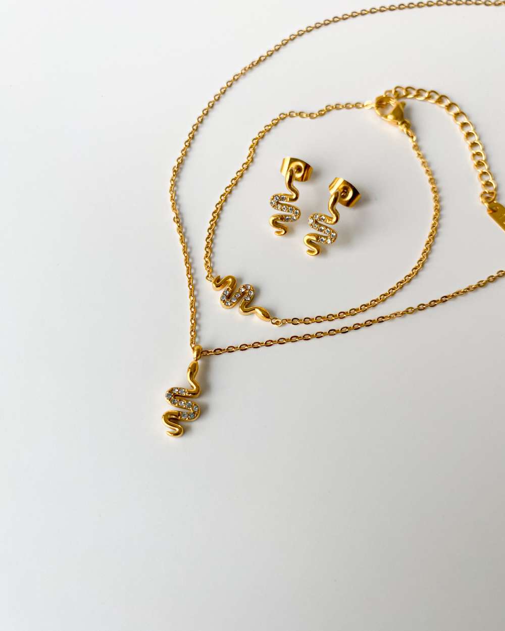 Imani- ensemble au pendentif serpent en diamant