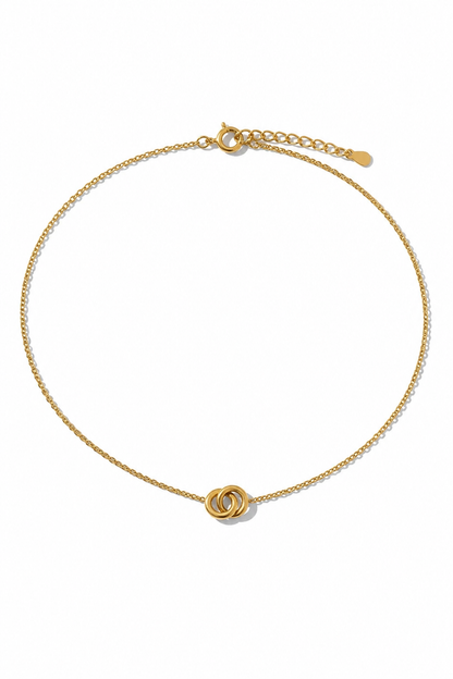 Infinity [lisse] - collier avec deux cerceaux plaqué or