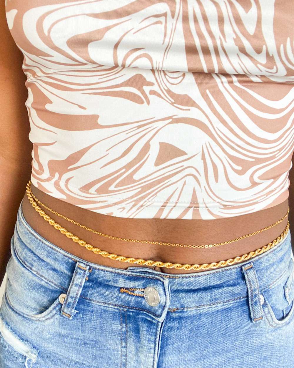 Carla - chaine de rein minimaliste plaquée or