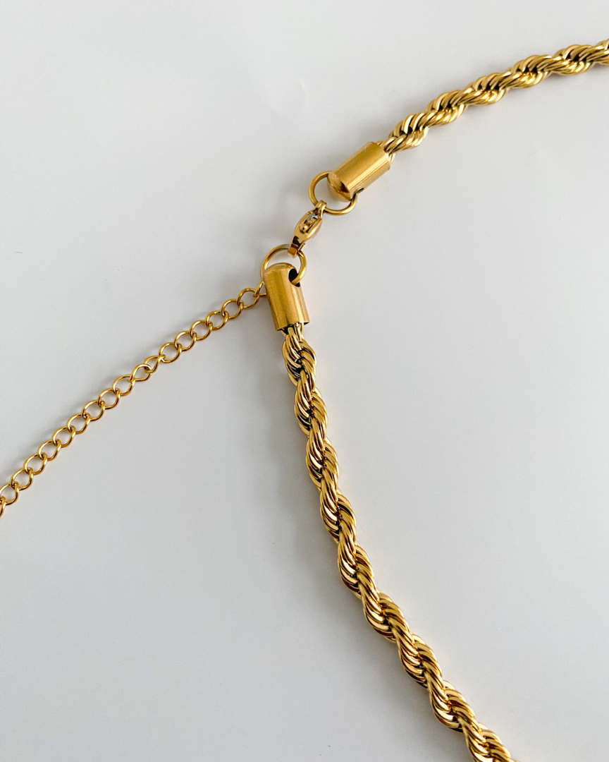 Malya - Chaine de rein épaisse ondulée plaquée or