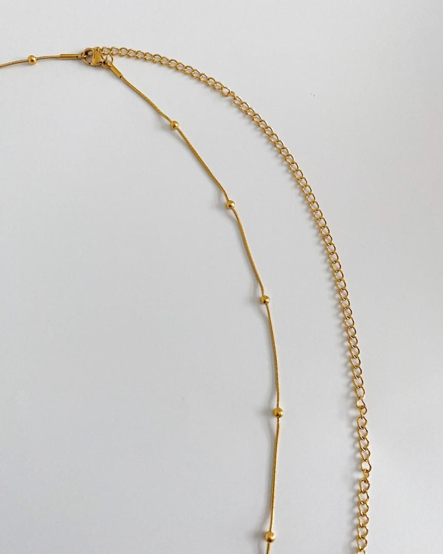 Loketo - Chaine de rein avec petites billes plaquée or