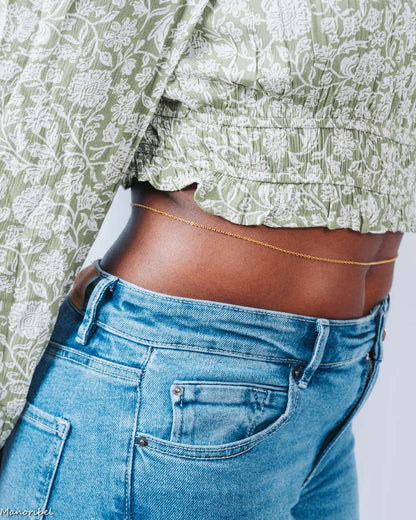 Carla - chaine de rein minimaliste plaquée or