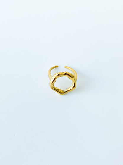 Bella - bague cerceau plaquée or
