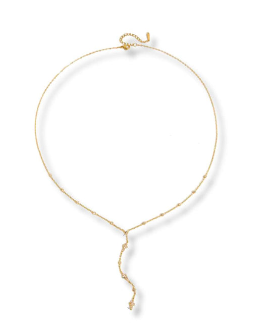 Flow - collier long en Y avec pendentif en croix