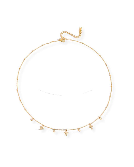 Lumia - collier pendentif en croix et cristaux