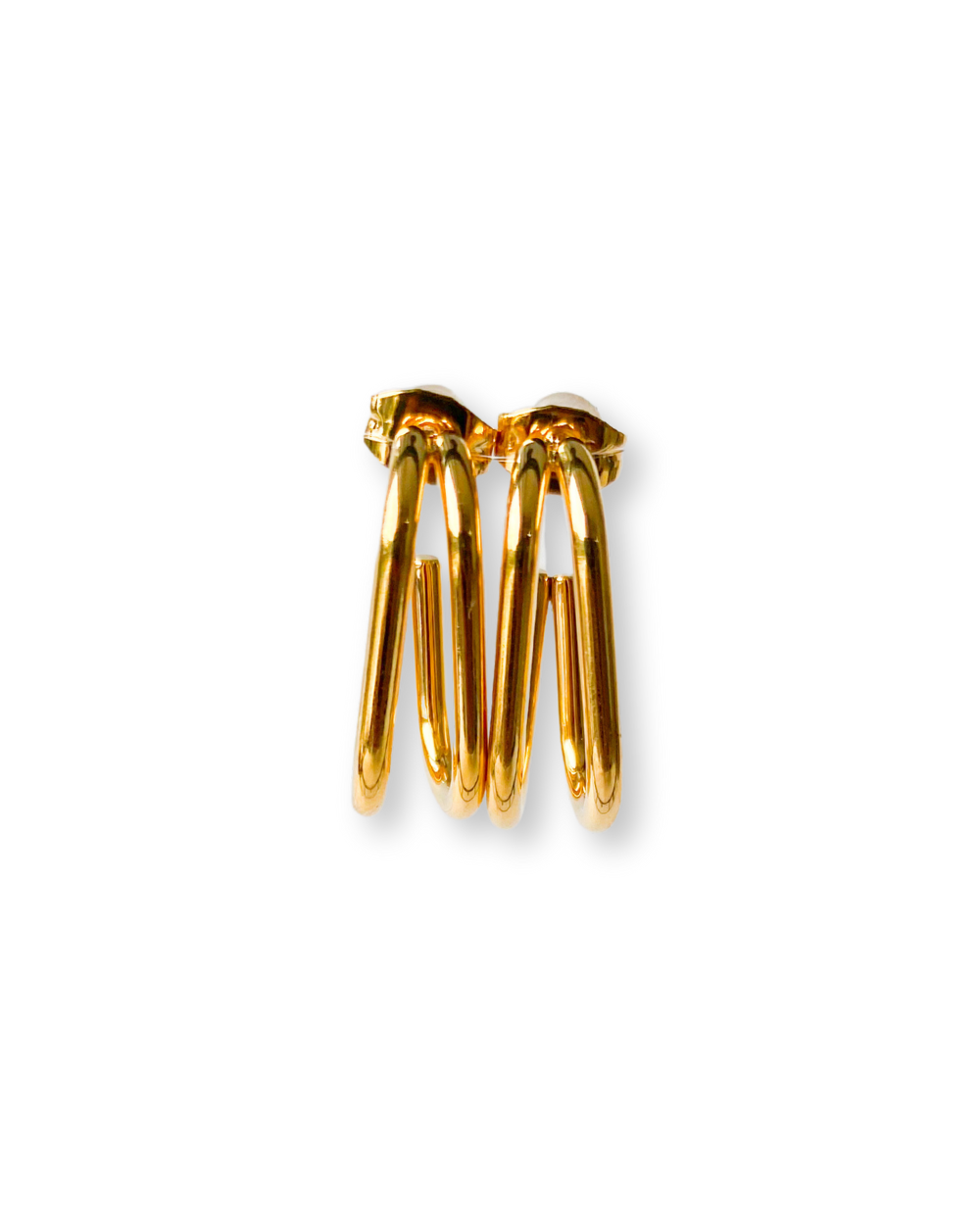 Boucle d´oreille carrée double plaquée or