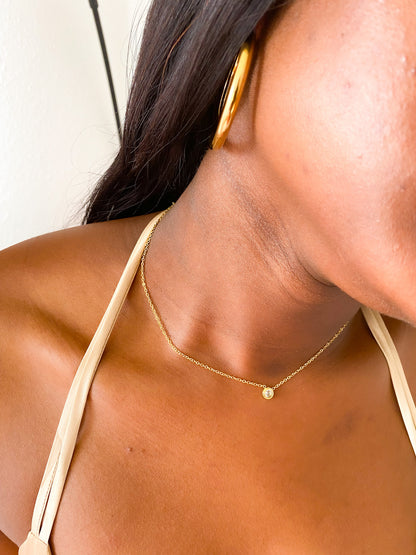 Collier diamant unique plaqué or