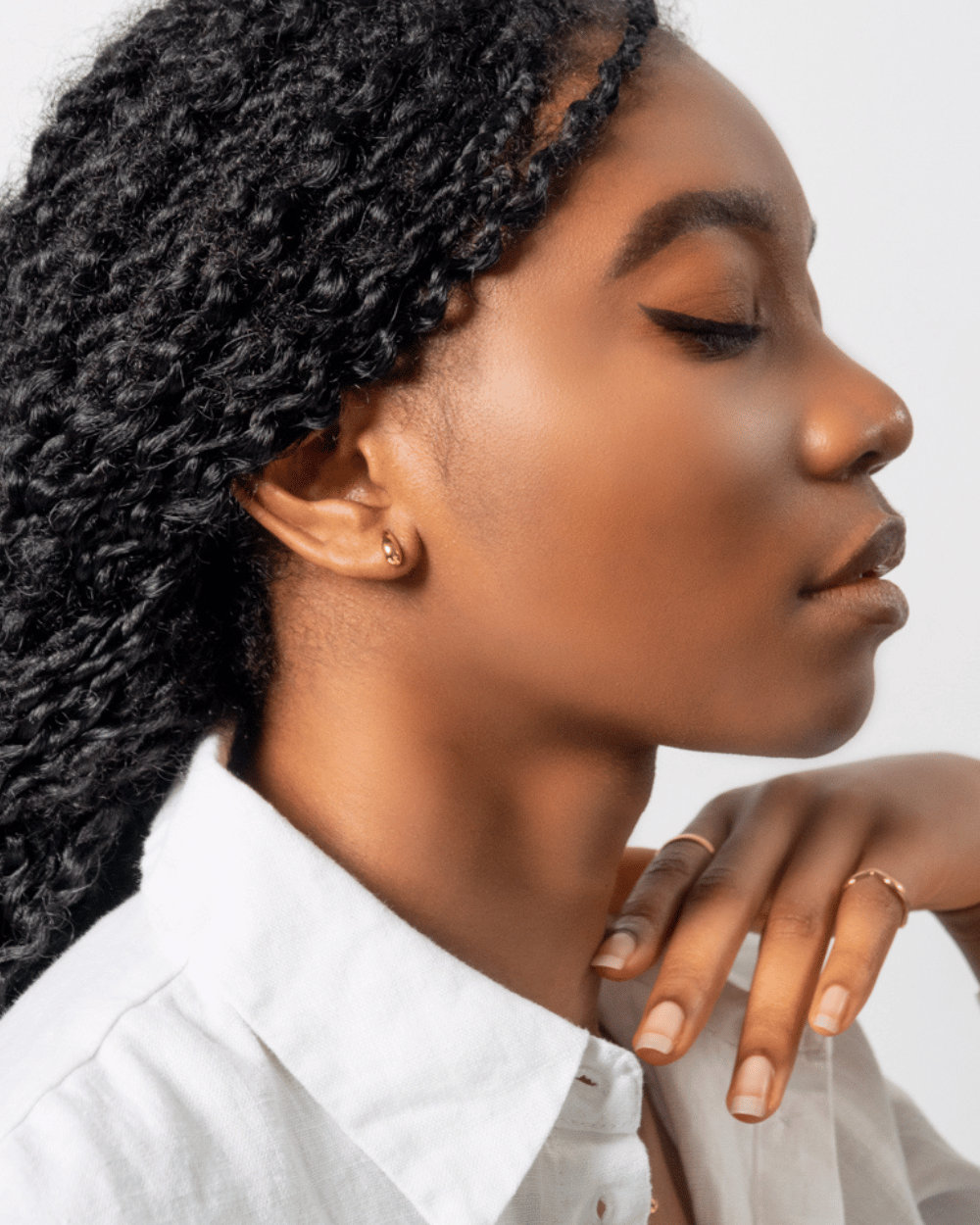 Pointe goutte d´eau plaquée or