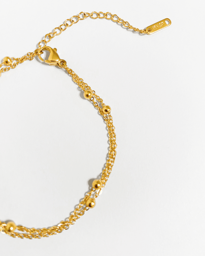 Bracelet petites billes plaqué or