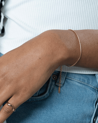 Bracelet fin lisse plaqué or