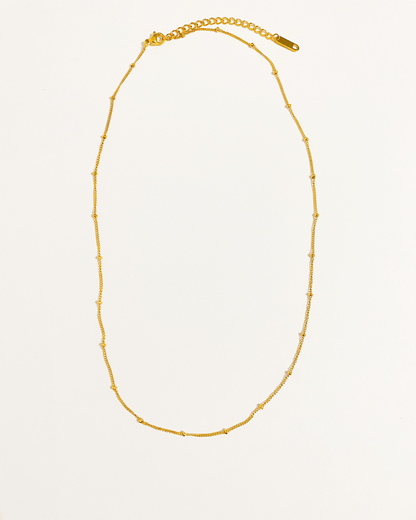 Collier mini billes plaqué or