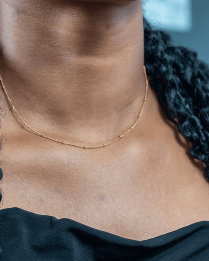 Collier mini billes plaqué or