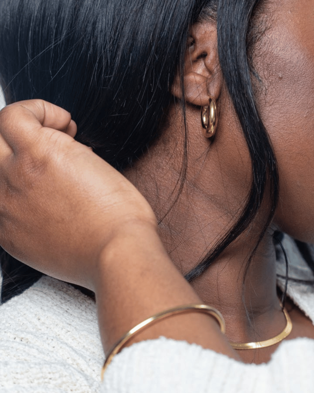 créole moyenne épaisse lisse  plaquée or