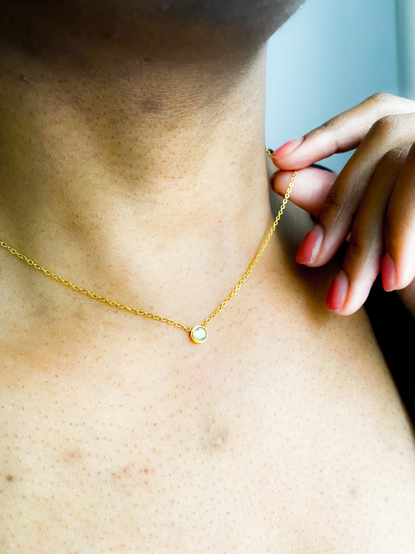 Collier diamant unique plaqué or