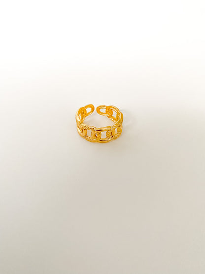 Bague chaîne plaquée or