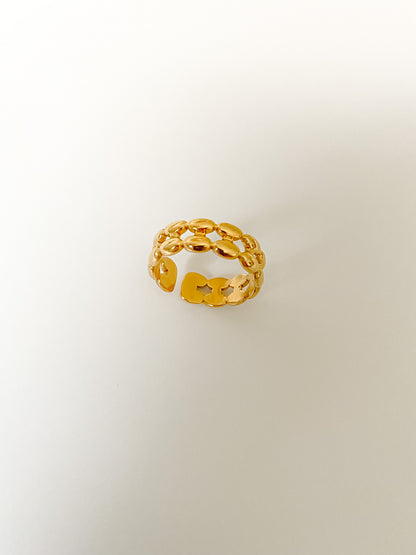 bague twist plaquée or