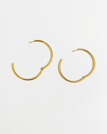 Créole fine large lisse plaquée or